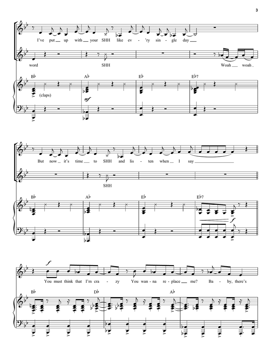 No Way (from Six: The Musical) Voice scores gallery preview page 3