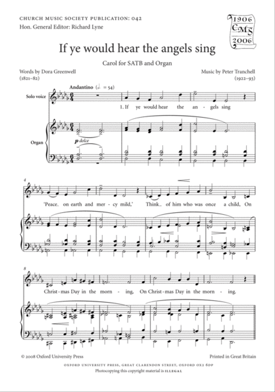 If ye would hear the angels sing 4-Part scores gallery preview page 2
