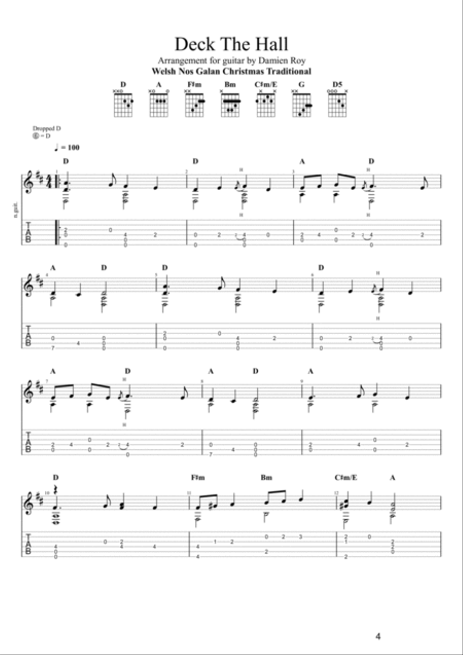 10 CHRISTMAS SONGS FOR FINGERSTYLE GUITAR Acoustic Guitar scores gallery preview page 5
