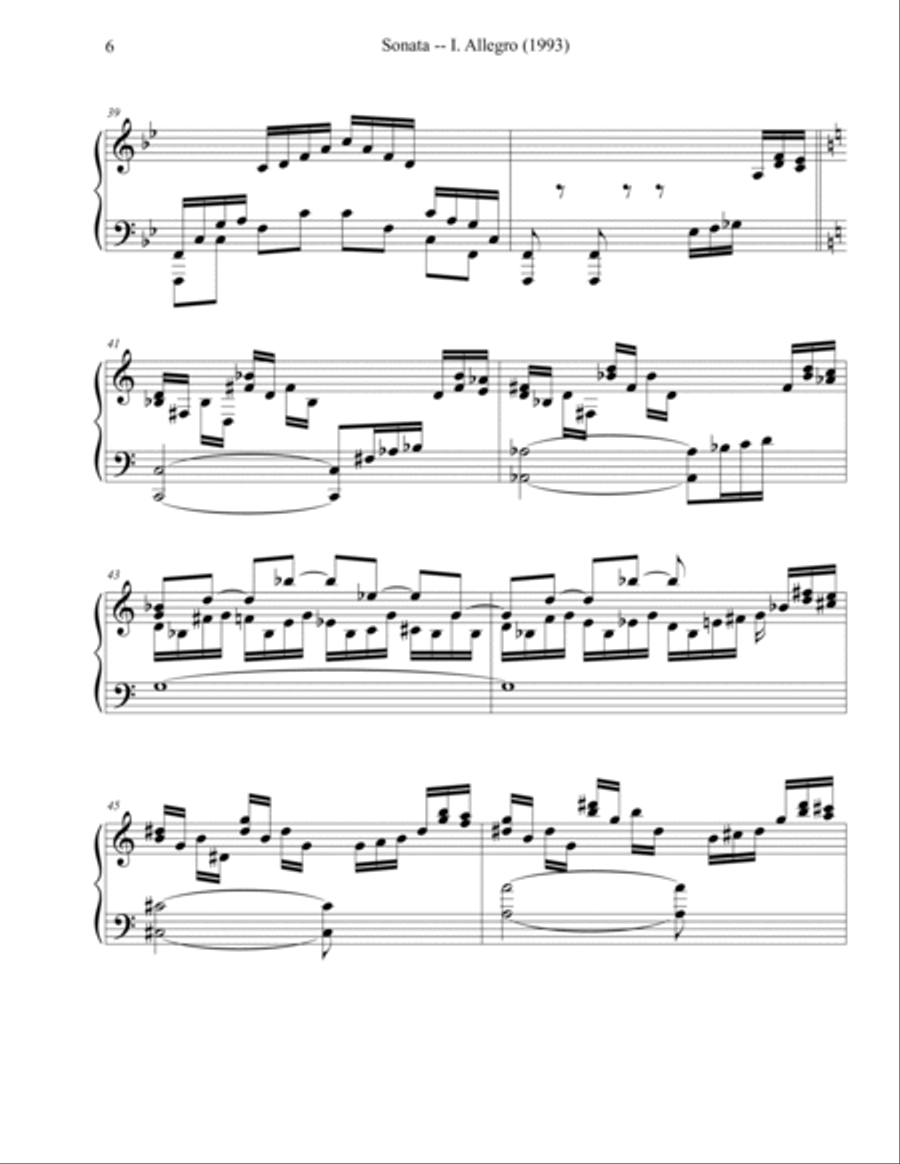 Sonata in B♭ (1993) Piano Solo scores gallery preview page 6