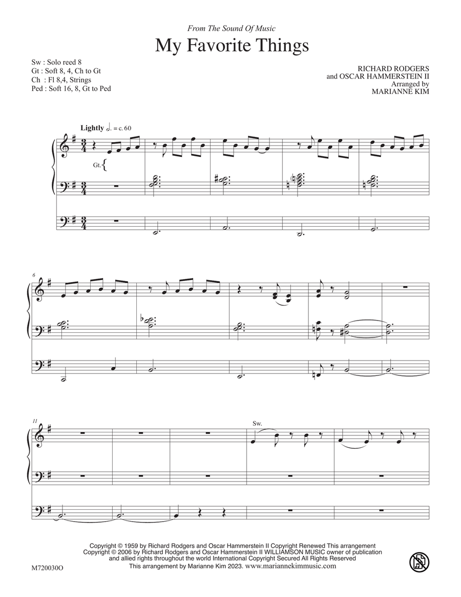 My Favorite Things Organ Solo scores gallery preview page 2