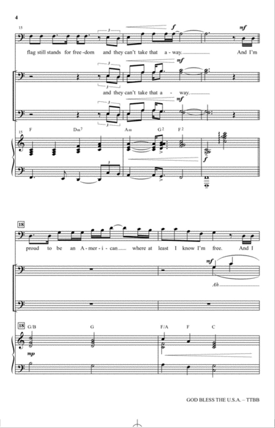 God Bless The U.S.A. God Bless The U.S.A. TTBB scores gallery preview page 3