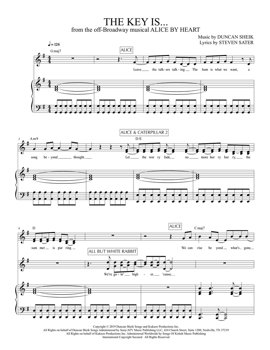 The Key Is (from Alice By Heart) Voice scores gallery preview page 1