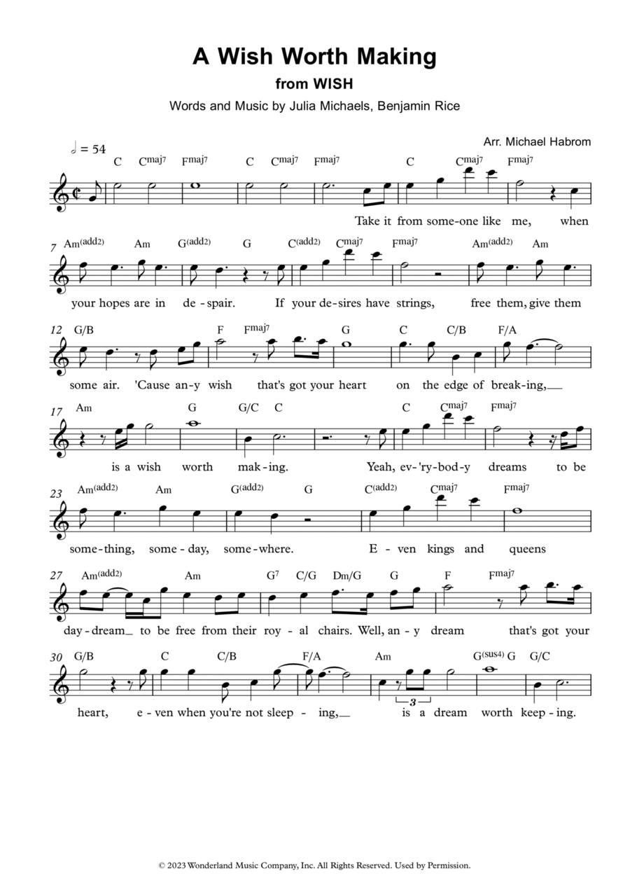 A Wish Worth Making Violin Solo scores gallery preview page 1