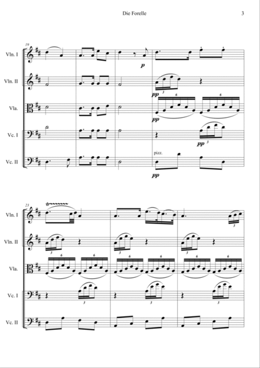 Die Forelle (The Trout) String Quintet scores gallery preview page 3