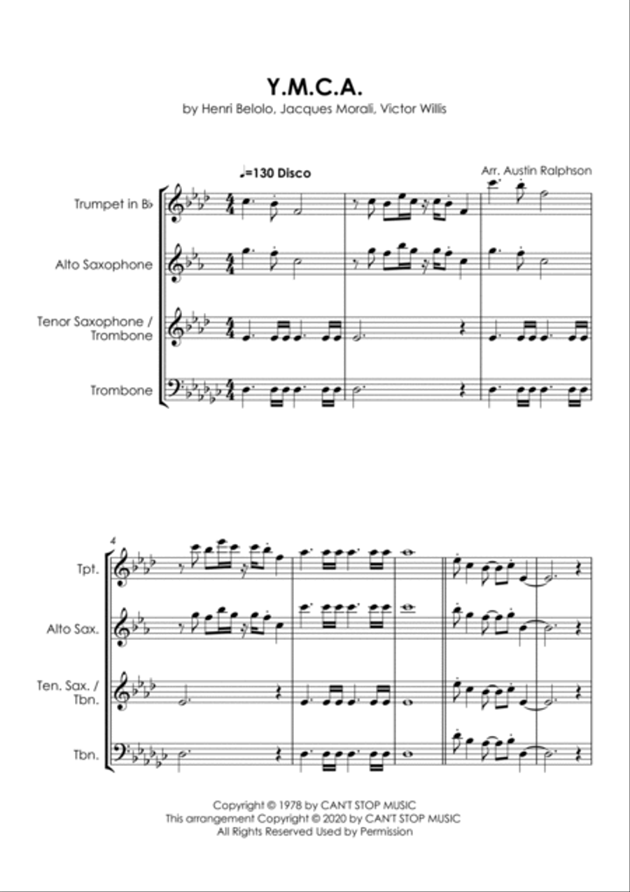 Y.m.c.a. Tenor Saxophone scores gallery preview page 5