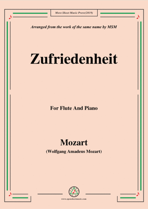 Book cover for Mozart-Zufriedenheit,for Flute and Piano