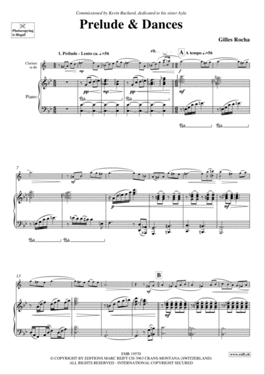 Prelude & Dances Clarinet Solo scores gallery preview page 3