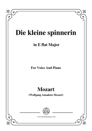 Mozart-Die kleine spinnerin,in E flat Major,for Voice and Piano
