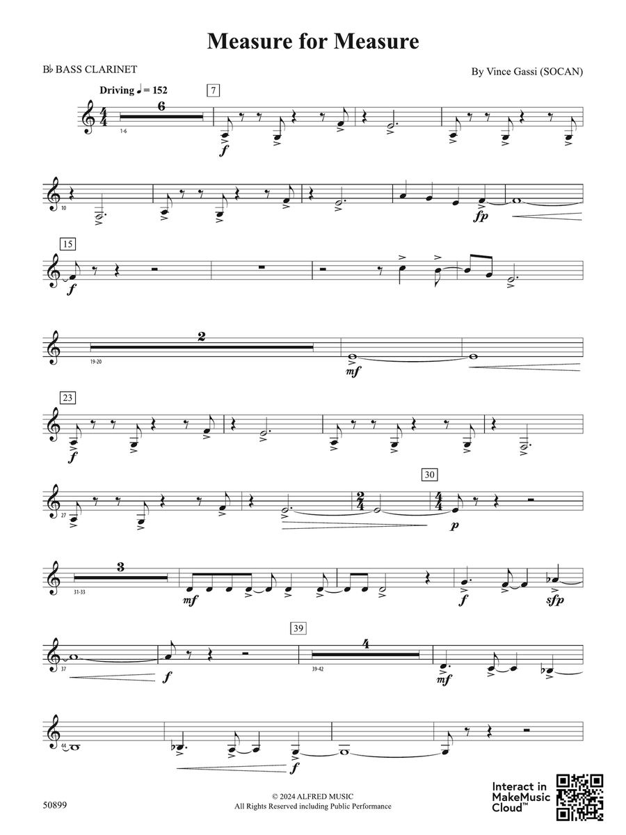 Measure for Measure: B-flat Bass Clarinet Bass Clarinet scores gallery preview page 1
