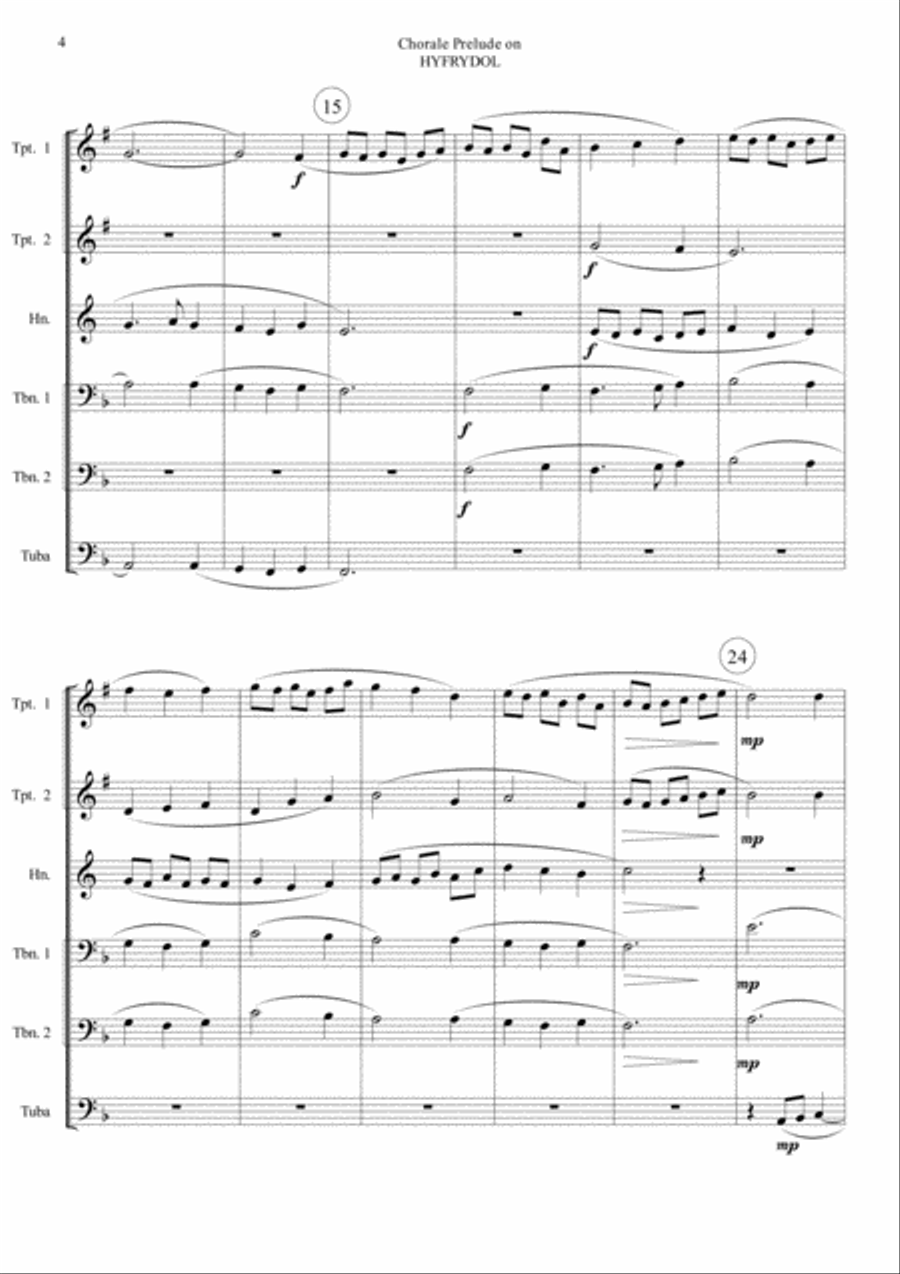 Chorale Prelude on Hyfrydol - Brass Sextet Brass Ensemble scores gallery preview page 4