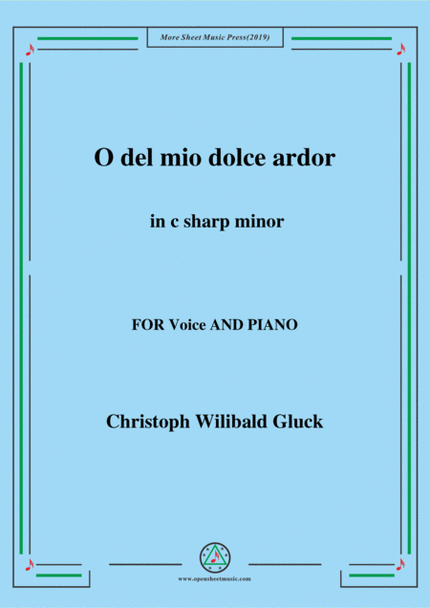 Gluck-O del mio dolce ardor in c sharp minor,for Voice and Piano image number null