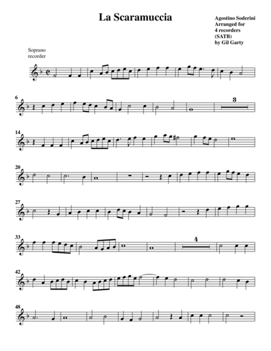 Canzona no.5 "La Scaramuccia" (Arrangement for 4 recorders)