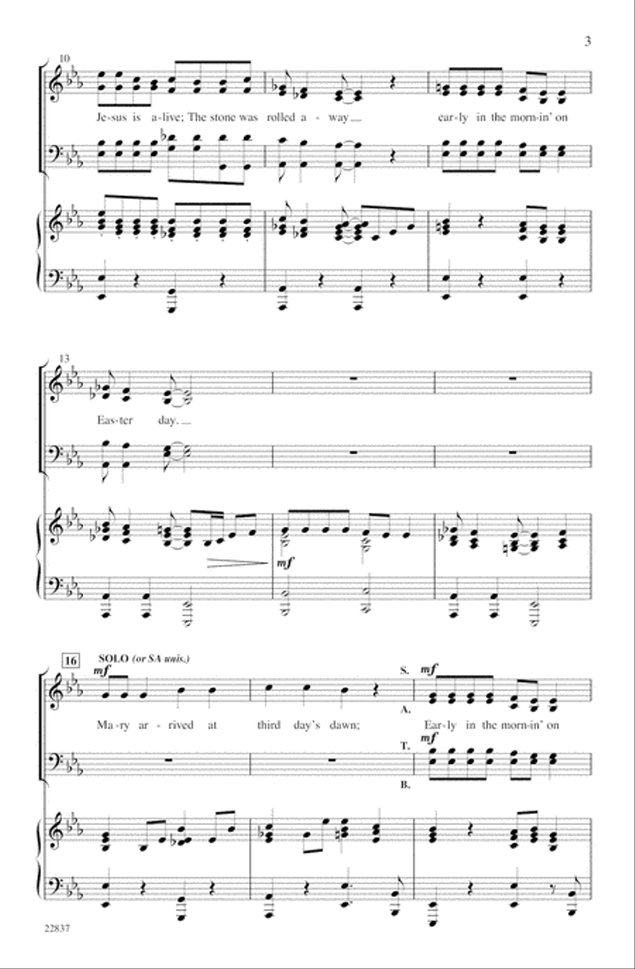 Early in the Mornin' on Easter Day 4-Part scores gallery preview page 3