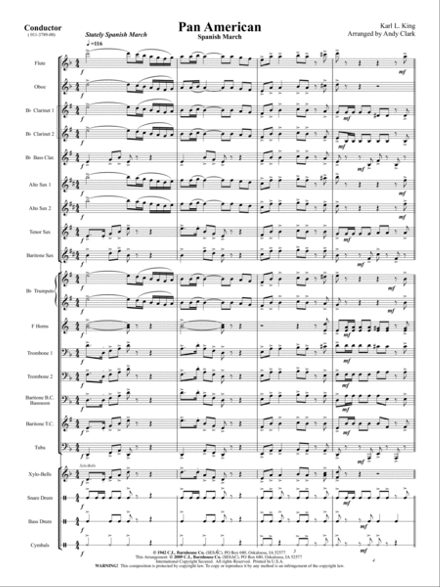Pan American Concert Band scores gallery preview page 2
