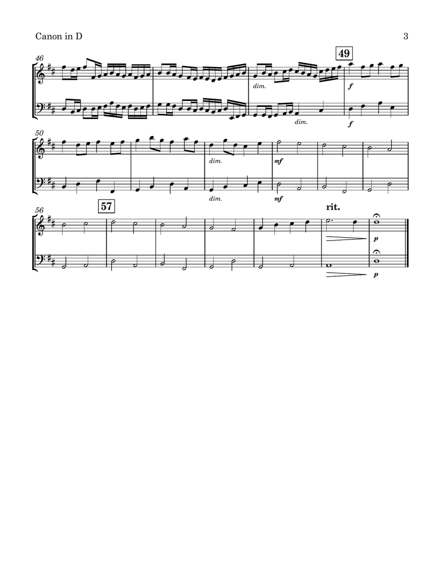 Canon In D Violin Cello Duet String Duet scores gallery preview page 4