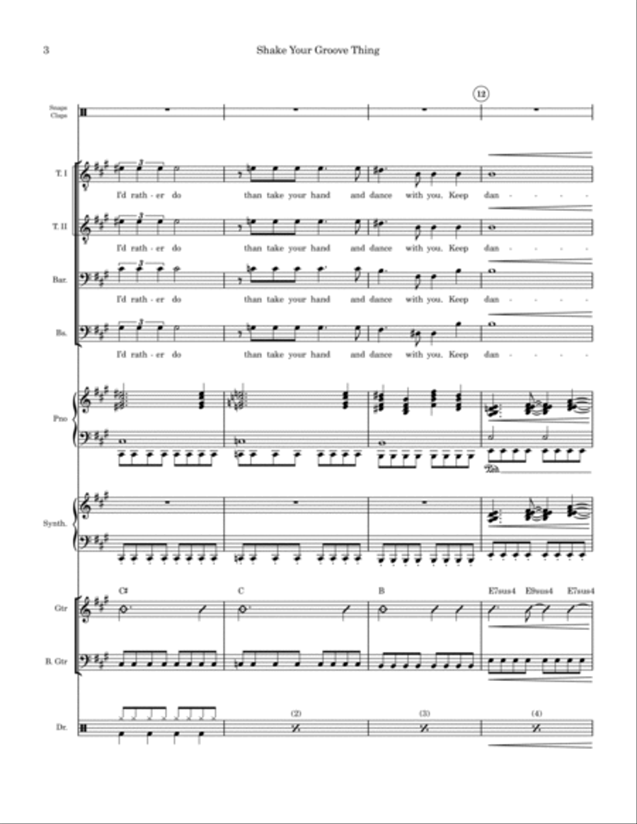 Shake Your Groove Thing TTBB scores gallery preview page 3