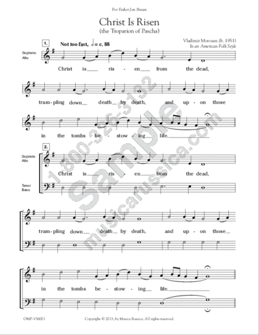 Christ Is Risen 4-Part scores gallery preview page 2