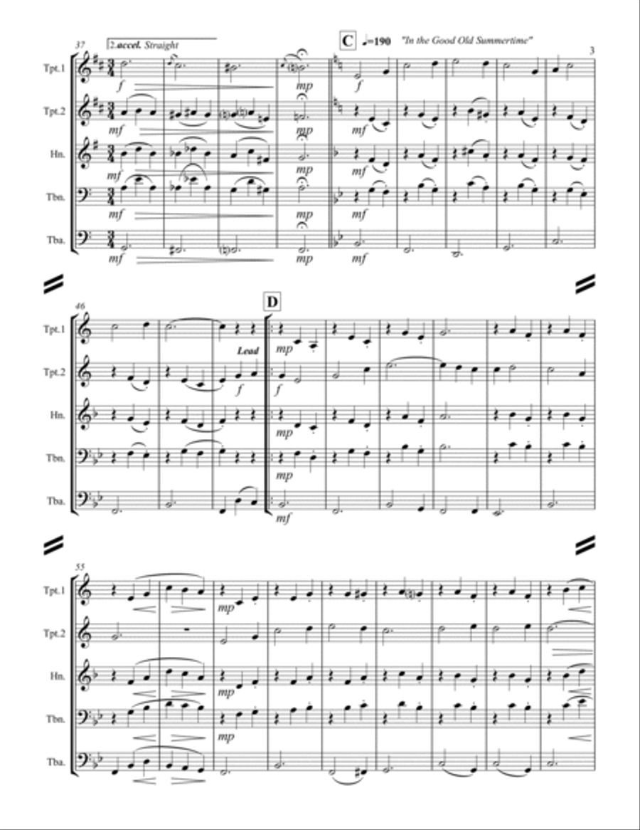 Sing-along Medley #2 (for Brass Quintet) Brass Quintet scores gallery preview page 4