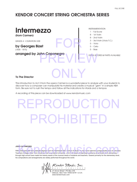 Intermezzo (from Carmen) (Full Score)