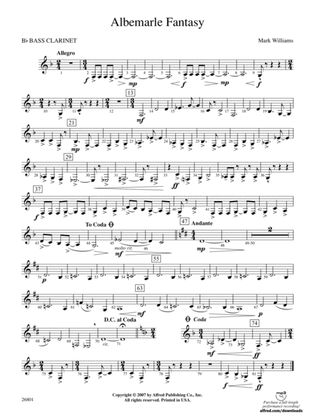 Albemarle Fantasy: B-flat Bass Clarinet