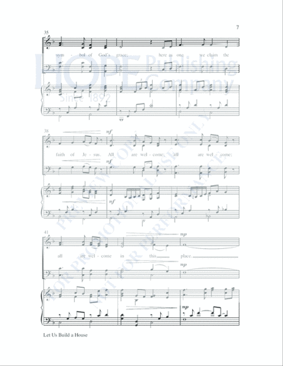 Let Us Build A House (All Are Welcome) 4-Part scores gallery preview page 8