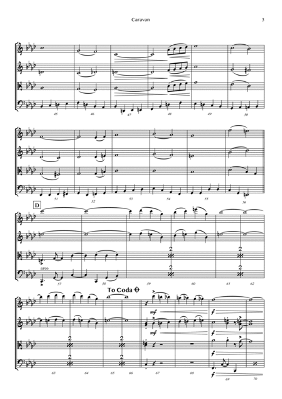Caravan Caravan String Quartet scores gallery preview page 3