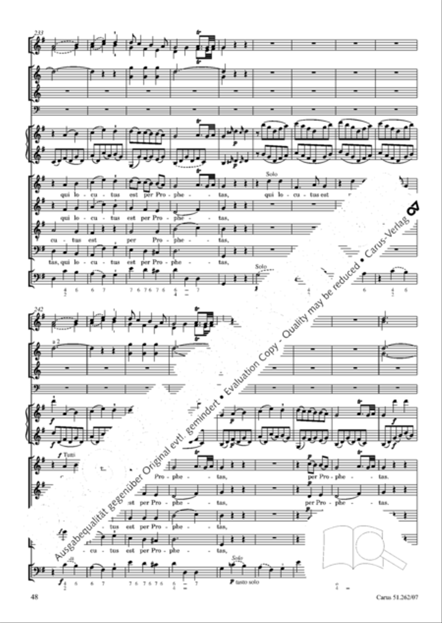 Missa longa in C major (Missa longa in C) 4-Part scores gallery preview page 49
