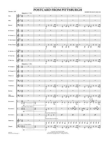 Postcard From Pittsburgh - Conductor Score (Full Score)
