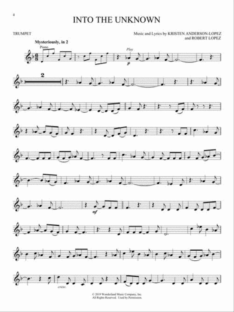 Frozen 2 Trumpet Play-Along Trumpet Duet scores gallery preview page 4