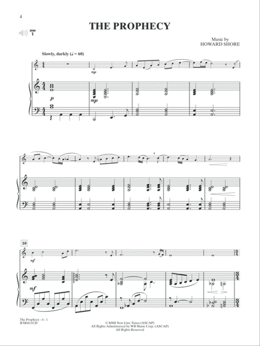 The Lord of the Rings - Instrumental Solos (Piano Accompaniment) Piano Accompaniment scores gallery preview page 3