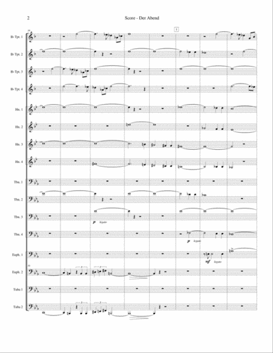 Der Abend (Evening), for 16-part Brass Ensemble Brass Ensemble scores gallery preview page 3