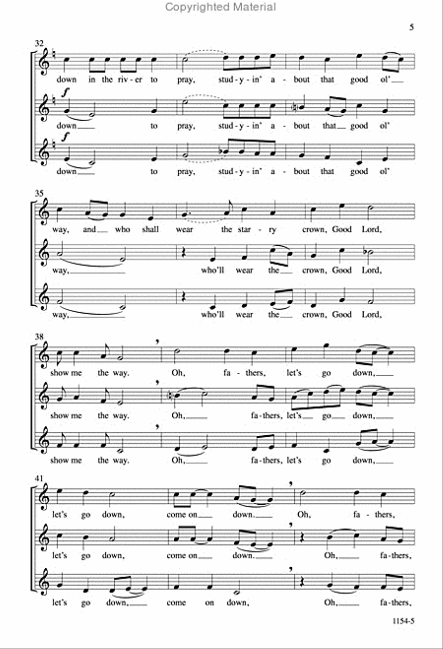 Down in the River to Pray - SSA Octavo SSA scores gallery preview page 4