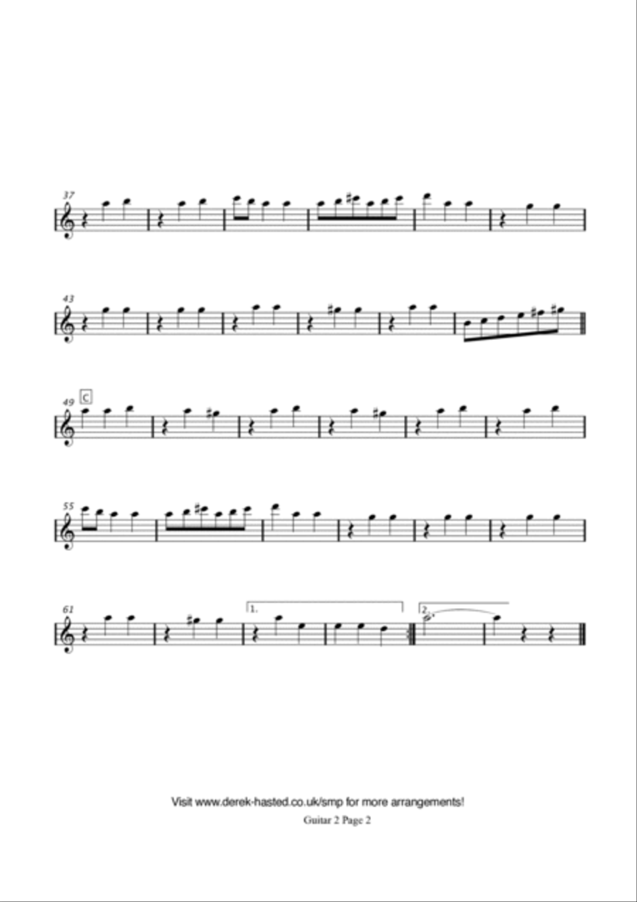 Sunrise, Sunset Guitar Ensemble scores gallery preview page 6