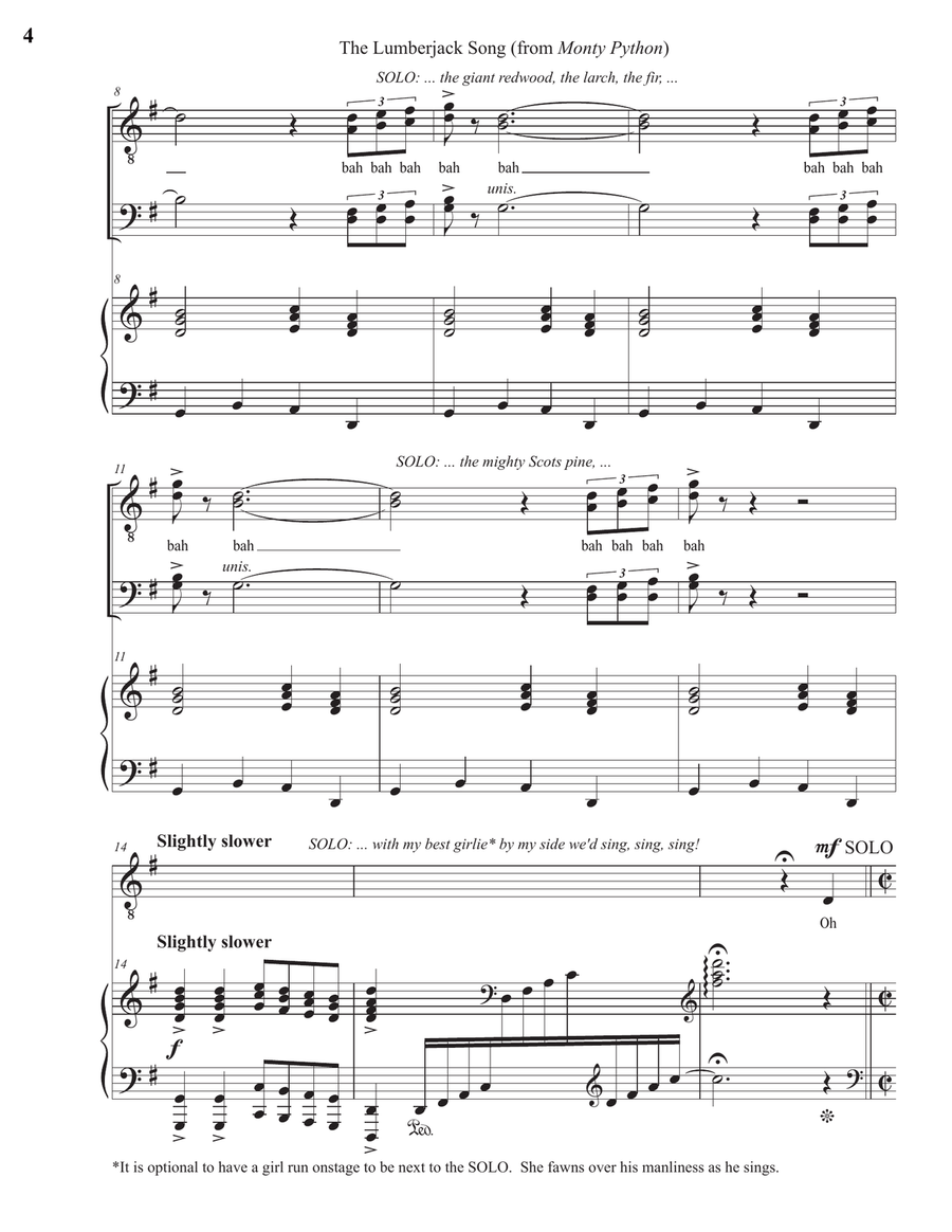 Lumberjack Song TTBB scores gallery preview page 4