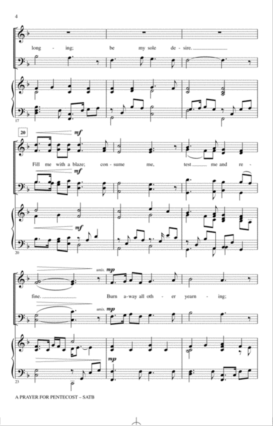 A Prayer For Pentecost 4-Part scores gallery preview page 3