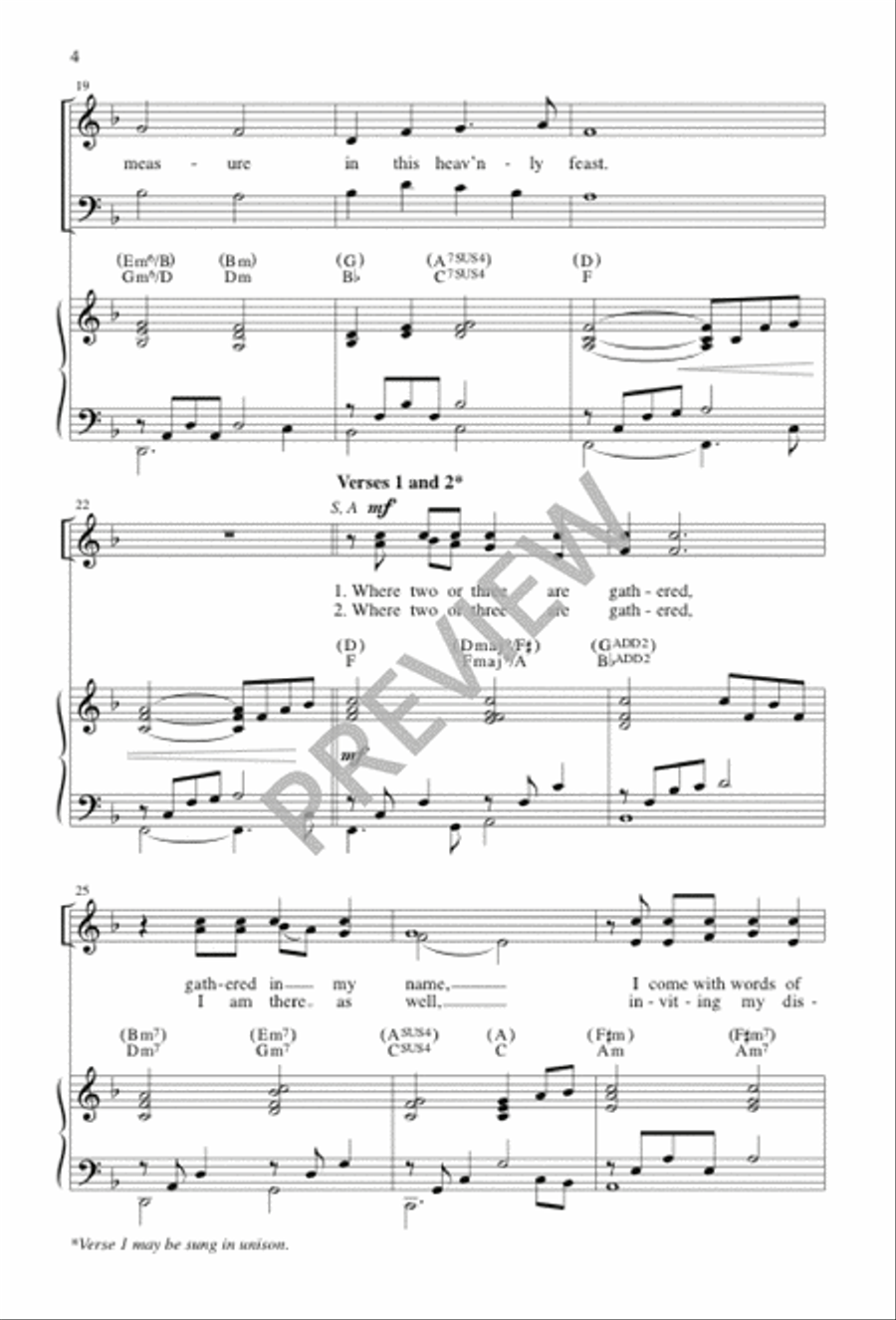 Where Two or Three Are Gathered 4-Part scores gallery preview page 4