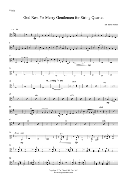 God Rest Ye Merry Gentlemen for String Quartet - Full Length arrangement by the Chapel Hill Duo image number null