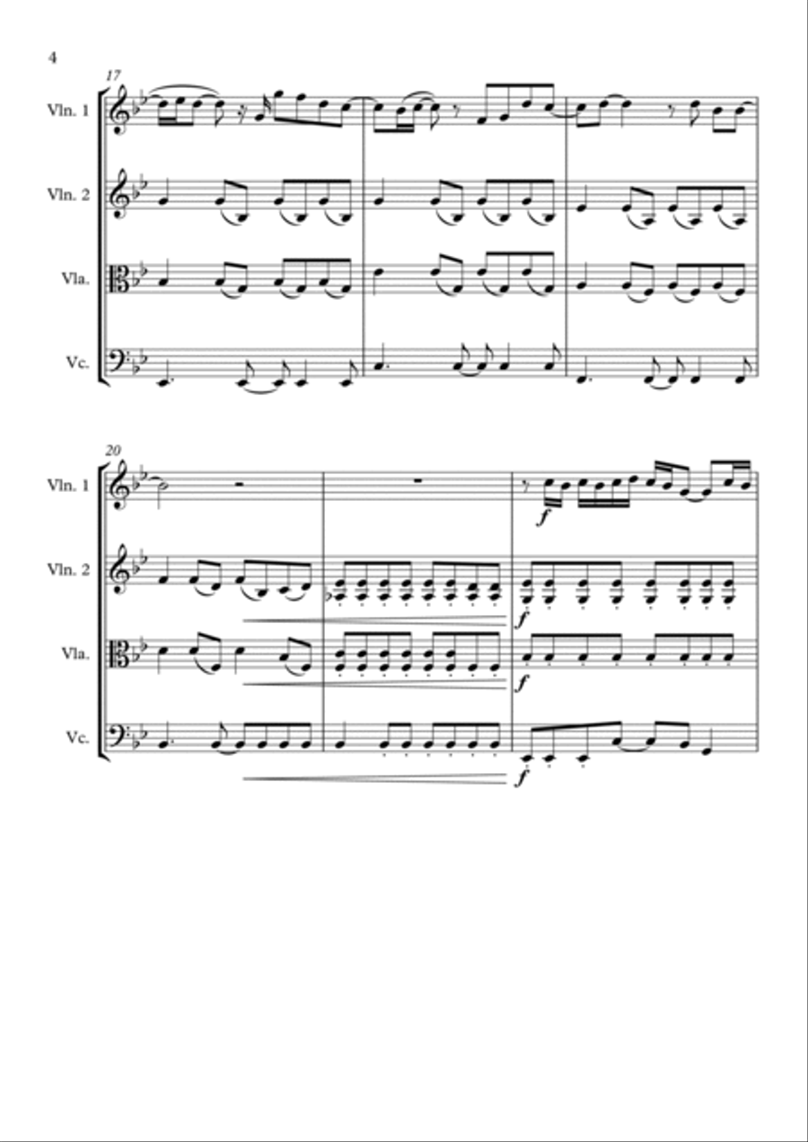 She's The One String Quartet scores gallery preview page 4