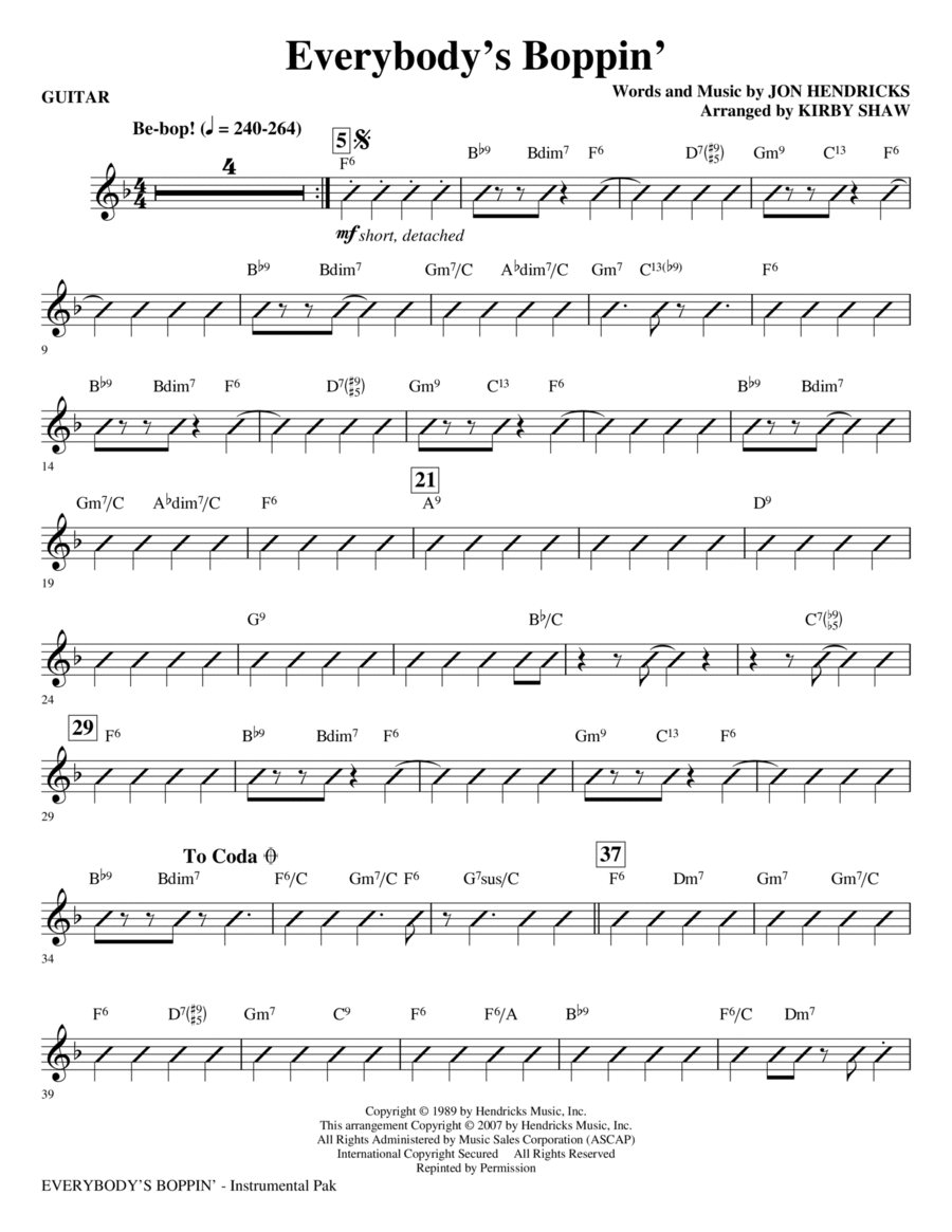 Everybody's Boppin' - Guitar Choir scores gallery preview page 1