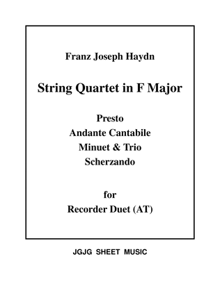 Haydn Quartet Arranged for Recorder Duet