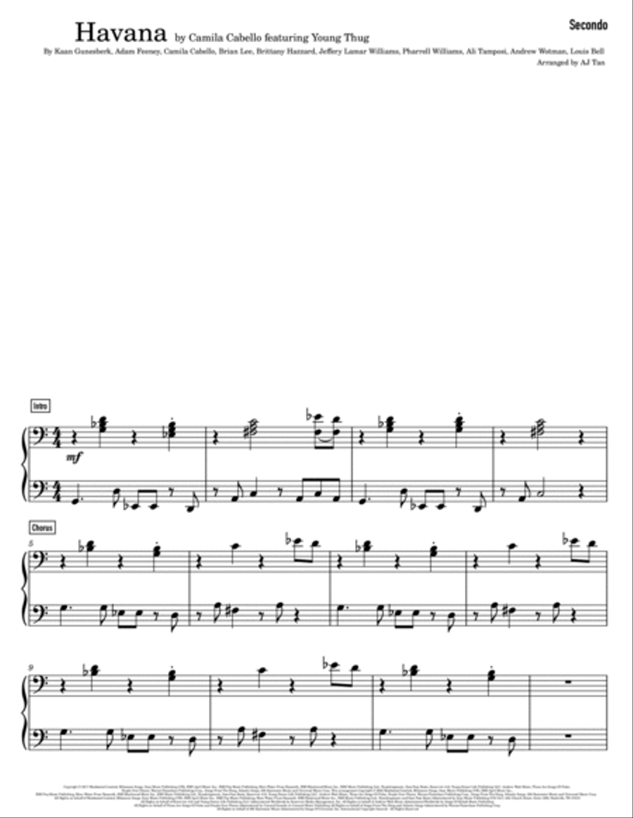 Havana 1 Piano, 4-Hands scores gallery preview page 2