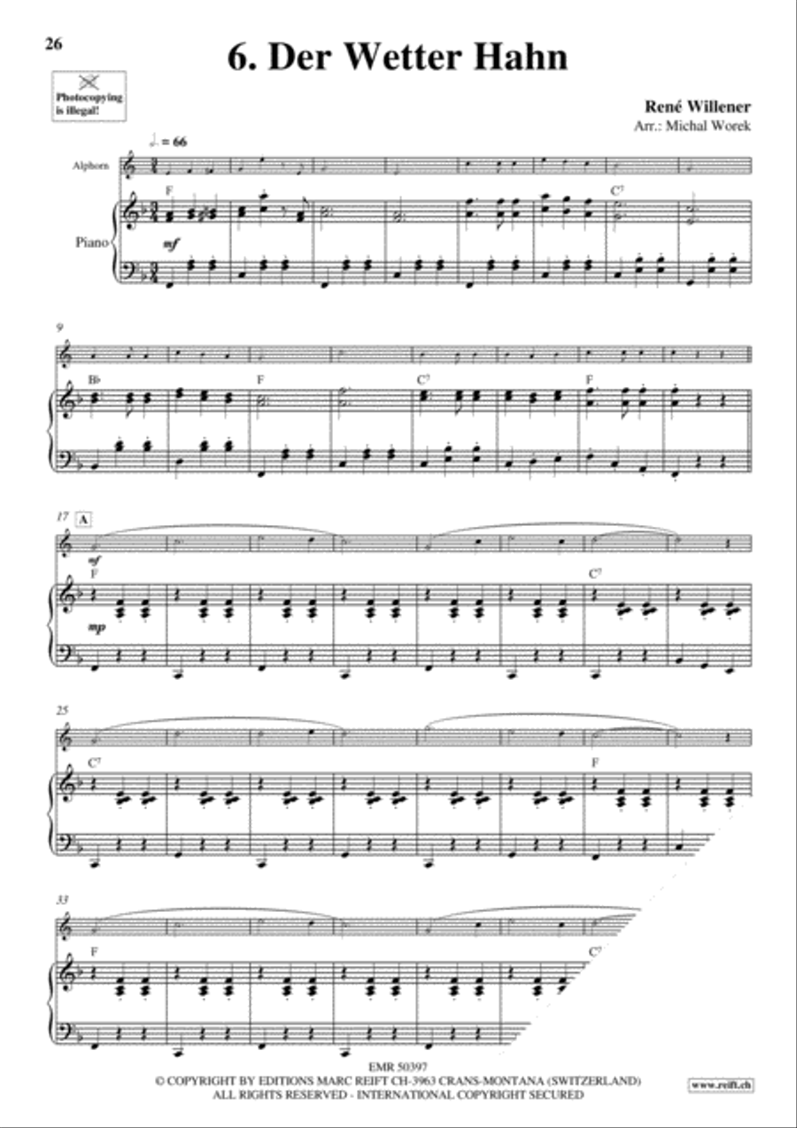 20 Alphorn Solos Volume 1 Piano Accompaniment scores gallery preview page 8