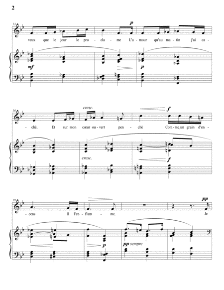 FAURÉ: Le secret, Op. 23 no. 3 (transposed to B-flat major)