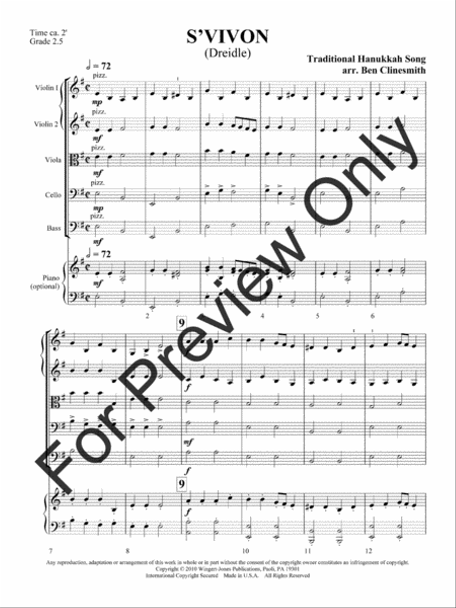 S'Vivon (Score) S'Vivon (Score) String Orchestra scores gallery preview page 4