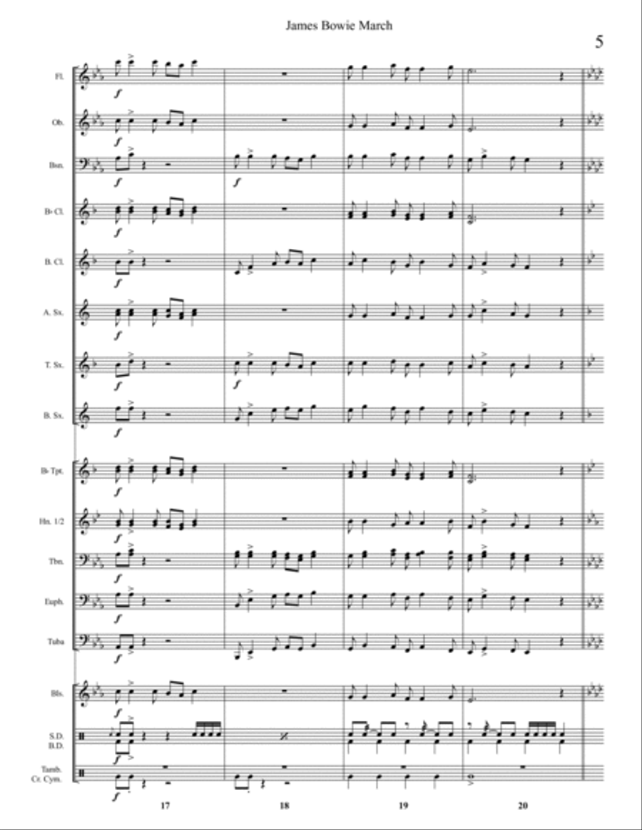 Bowie March Bowie March Concert Band scores gallery preview page 6