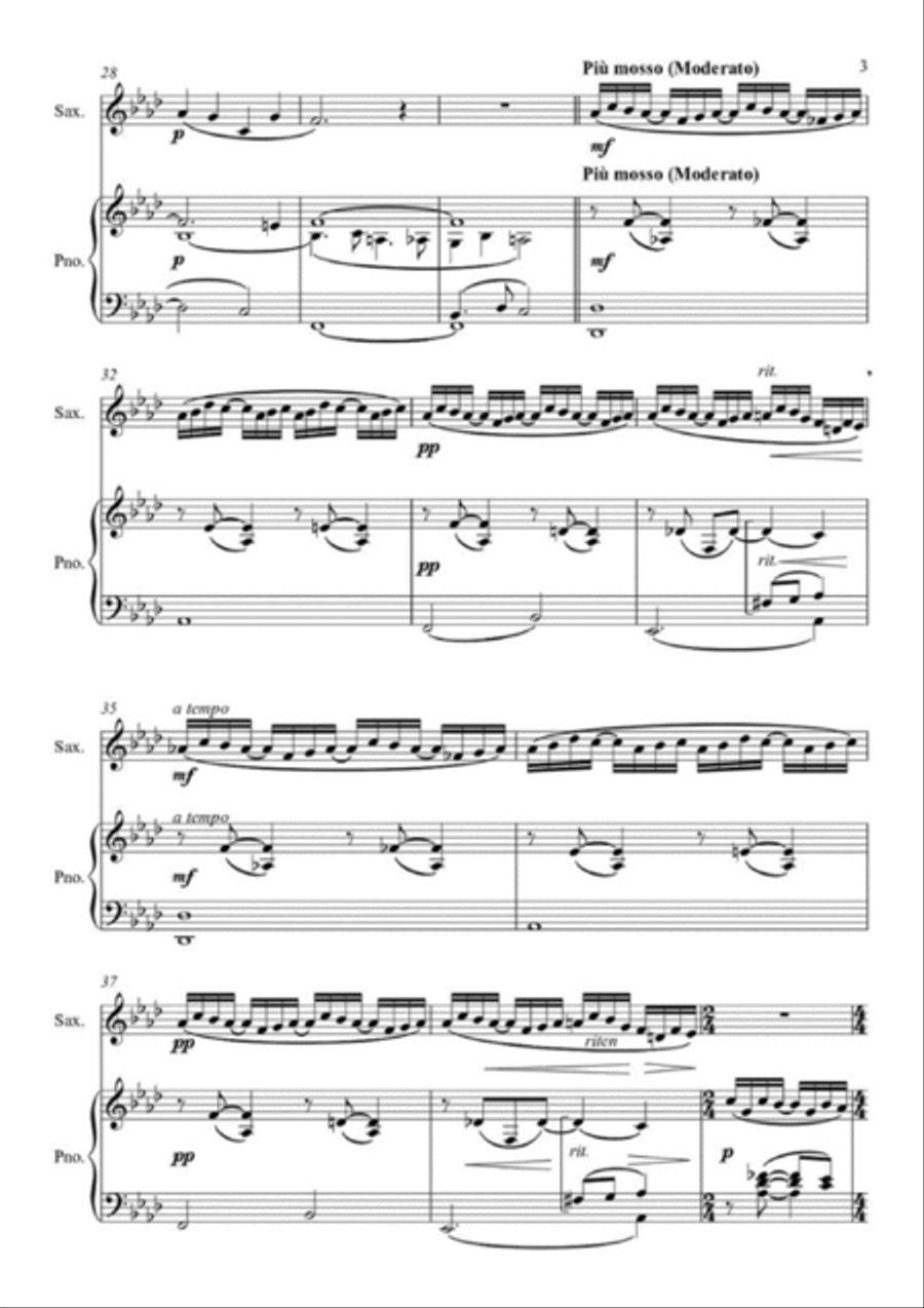 Théodore Akimenko (Fedir Iakymenko) - Eclogue op.12 for saxophone Alto, Tenor, Soprano or Baritone Chamber Music scores gallery preview page 5