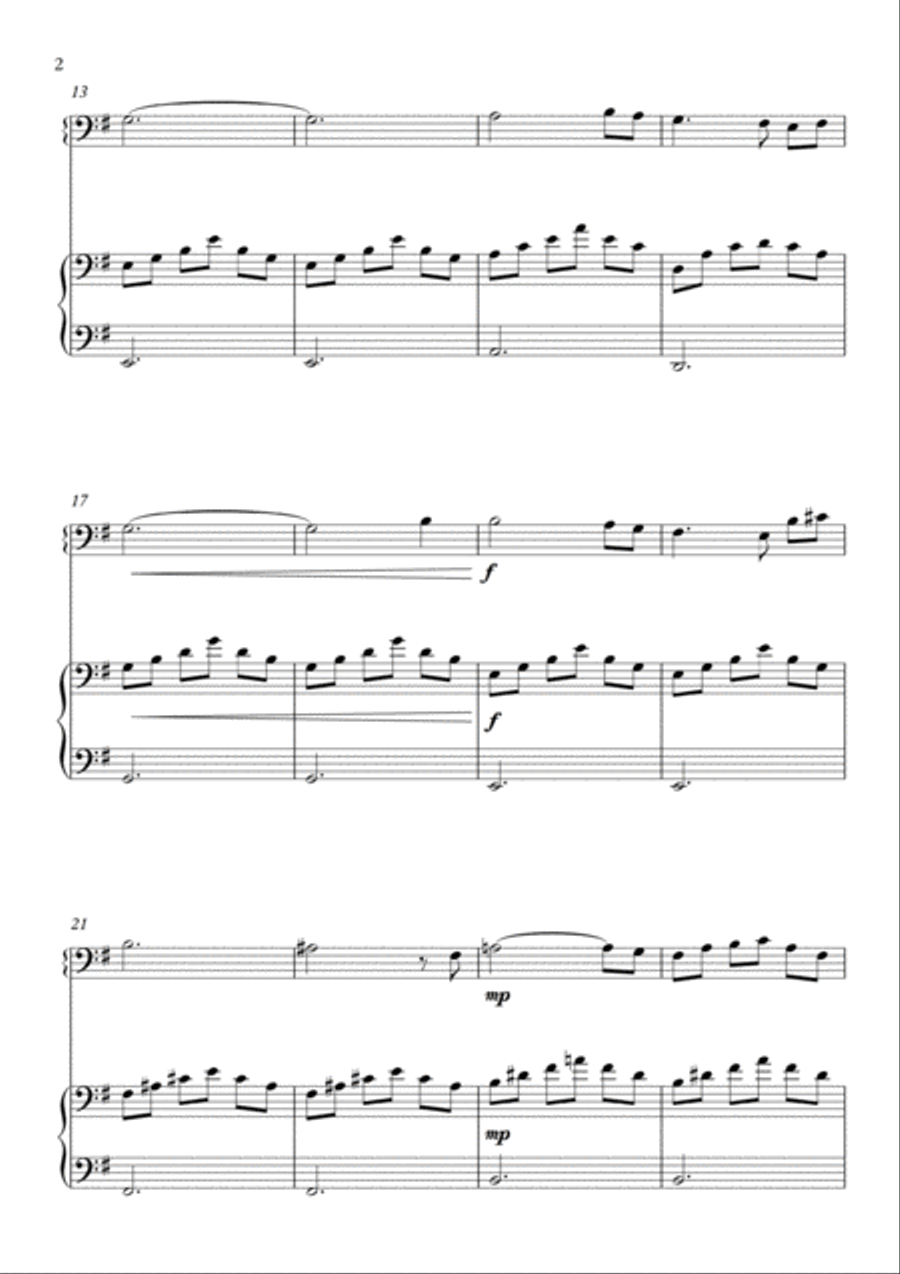 Ave Maria - Schubert for Cello and piano - G major Piano scores gallery preview page 3