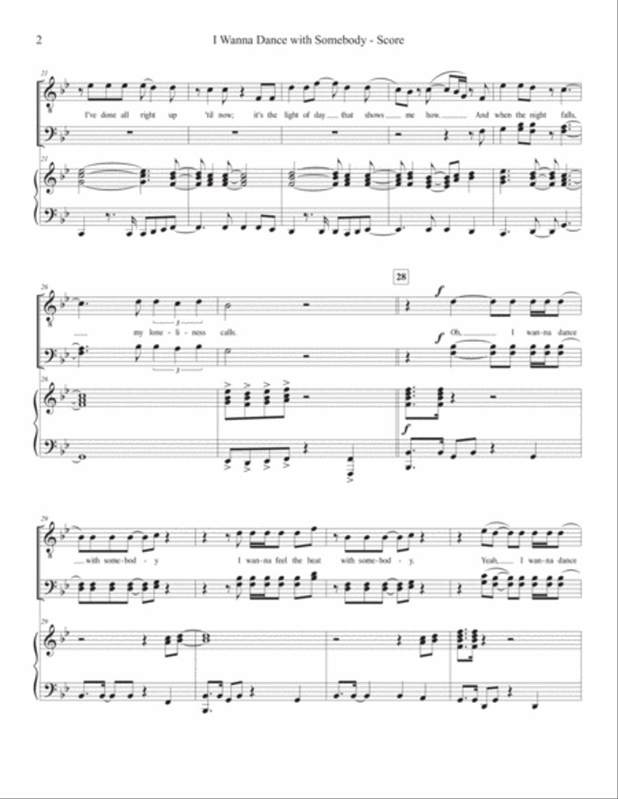 I Wanna Dance With Somebody TTBB scores gallery preview page 2