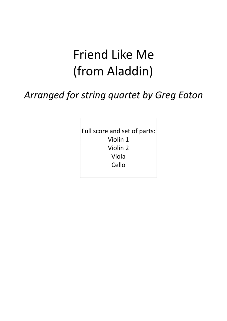 Friend Like Me String Quartet scores gallery preview page 1